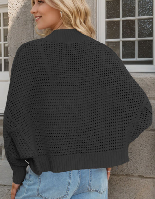 Load image into Gallery viewer, Openwork Open Front Long Sleeve Cardigan
