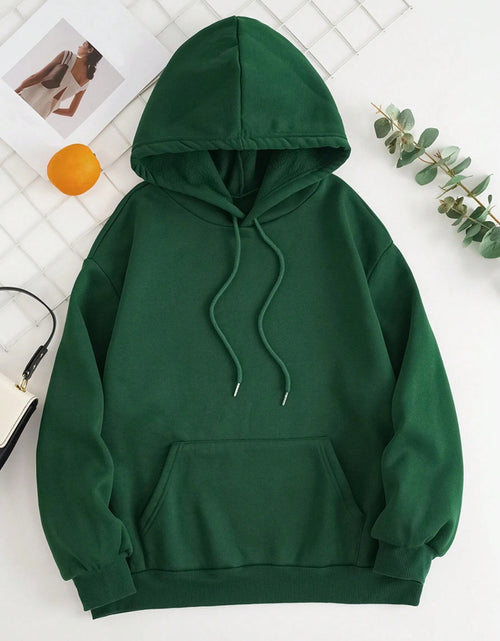 Load image into Gallery viewer, Drawstring Dropped Shoulder Hoodie
