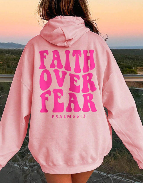 Load image into Gallery viewer, FAITH OVER FEAR Dropped Shoulder Hoodie

