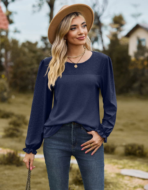 Load image into Gallery viewer, Round Neck Puff Sleeve Blouse
