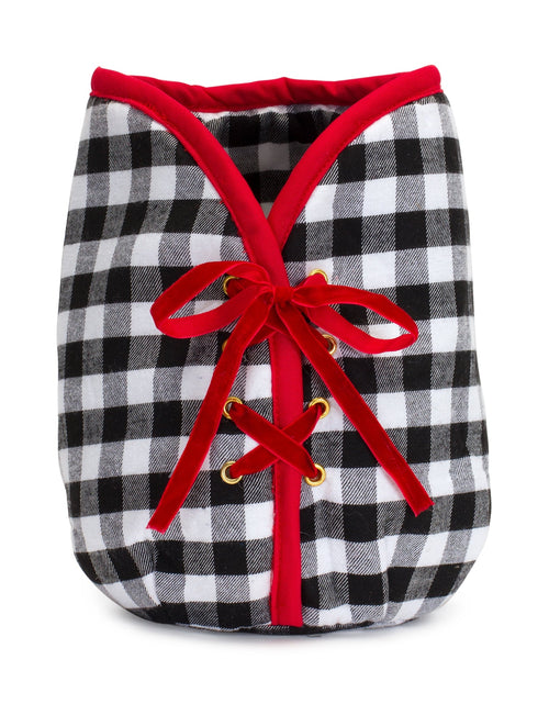 Load image into Gallery viewer, Plaid Christmas Tree Pot Cover 9"H

