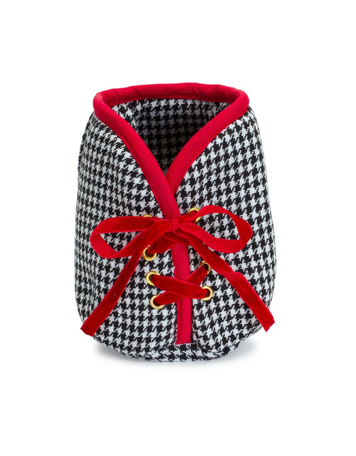 Load image into Gallery viewer, Houndstooth Christmas Tree Pot Cover 5"H
