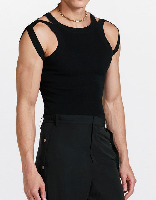 Load image into Gallery viewer, Men's Full Size Cutout Round Neck Tank Plus Size
