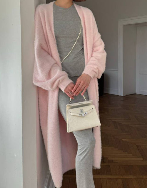 Load image into Gallery viewer, Fuzzy Open Front Solid Color Cardigan
