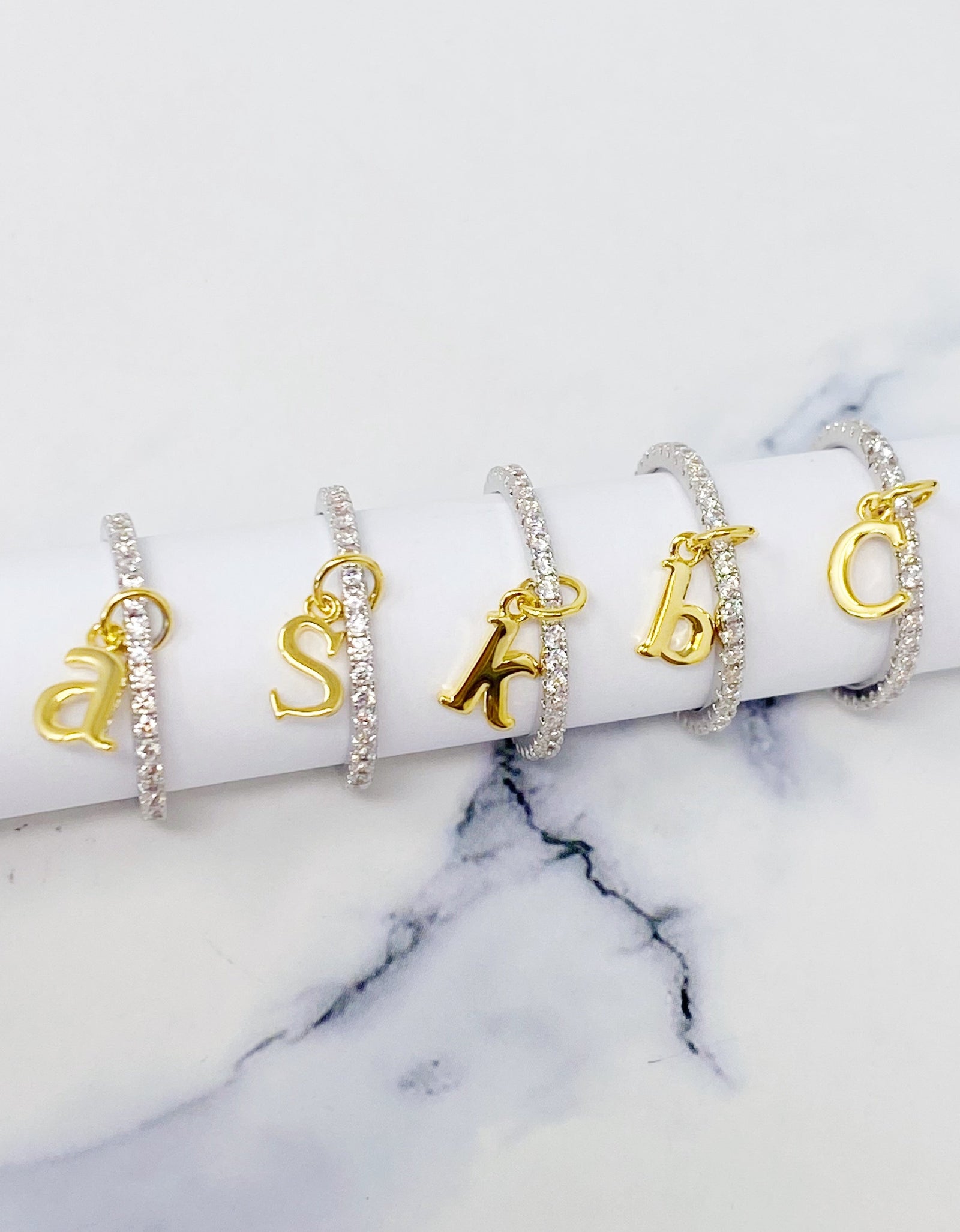 Dangle Initial Ring by Ellisonyoung.com