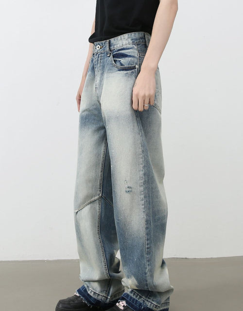 Load image into Gallery viewer, Men's Distressed Wide Leg Jeans
