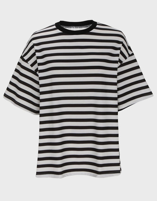 Load image into Gallery viewer, Striped Round Neck Half Sleeve T-Shirt
