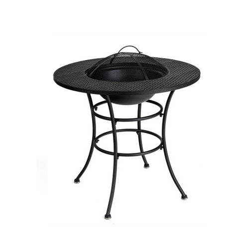 Load image into Gallery viewer, 31.5 Inch Patio Fire Pit Dining Table With Cooking BBQ Grate
