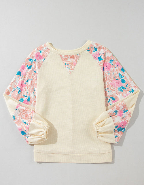 Load image into Gallery viewer, Printed Round Neck Balloon Sleeve Sweatshirt
