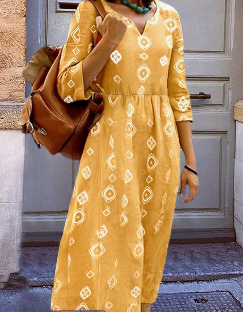 Load image into Gallery viewer, Geometric Notched Neck Dress
