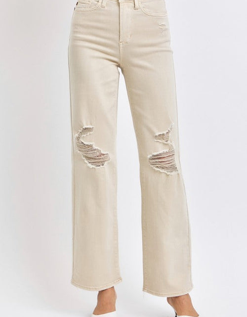 Load image into Gallery viewer, Judy Blue Full Size High Waist Distressed Wide Leg Jeans
