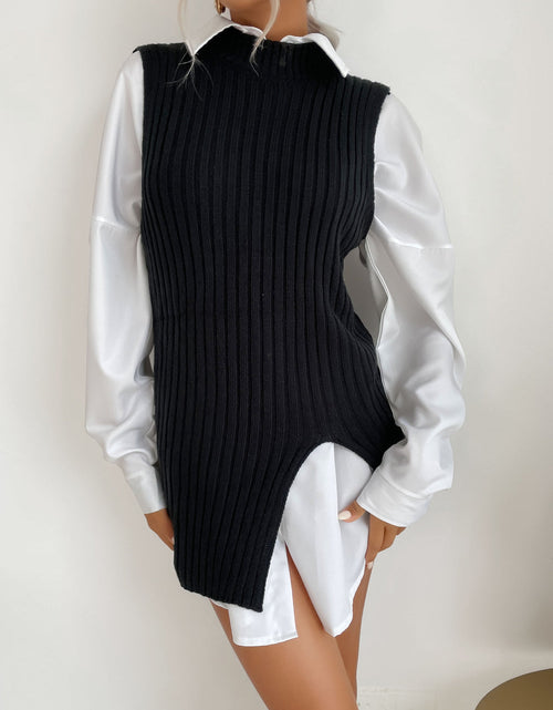 Load image into Gallery viewer, Slit Hem Sweater Vest Dress by BYNES NEW YORK | Apparel &amp; Accessories
