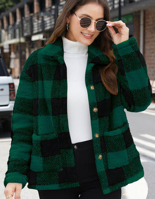 Load image into Gallery viewer, Button Up Drop Shoulder Fuzzy Jacket
