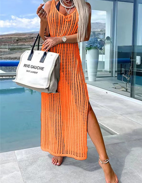 Load image into Gallery viewer, Openwork Slit Cutout Wide Strap Dress
