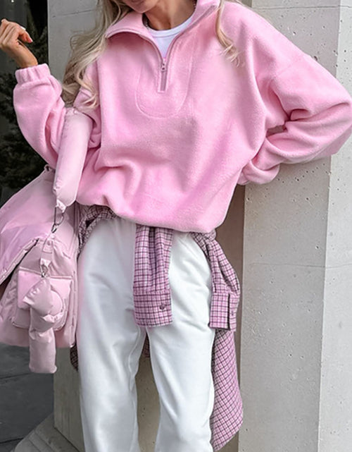 Load image into Gallery viewer, Quarter Zip Long Sleeve Sweatshirt
