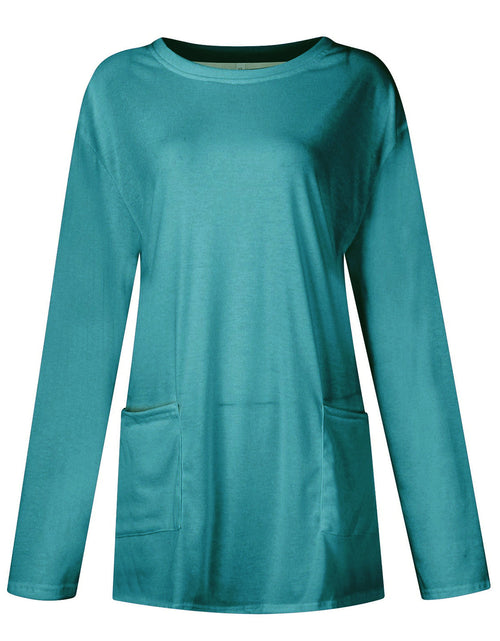 Load image into Gallery viewer, Full Size Pocketed Round Neck Long Sleeve T-Shirt
