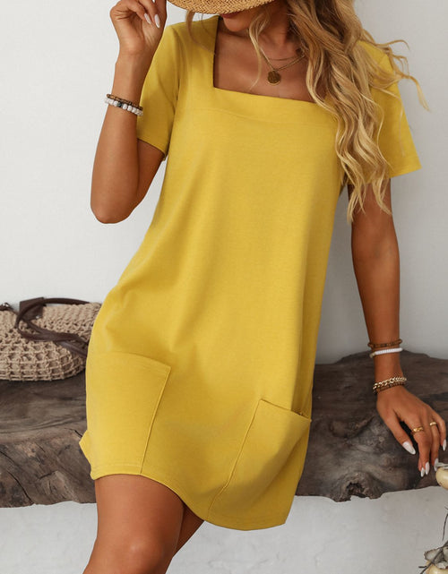 Load image into Gallery viewer, Mandy Square Neck Short Sleeve Mini Dress
