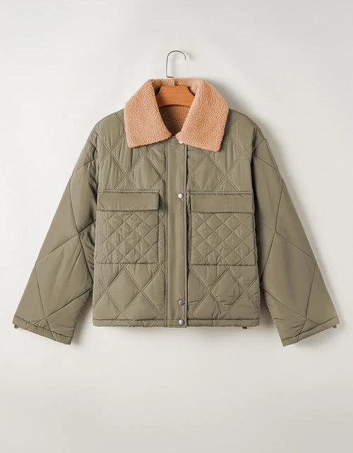 Load image into Gallery viewer, Drawstring Collared Neck Long Sleeve Winter Coat
