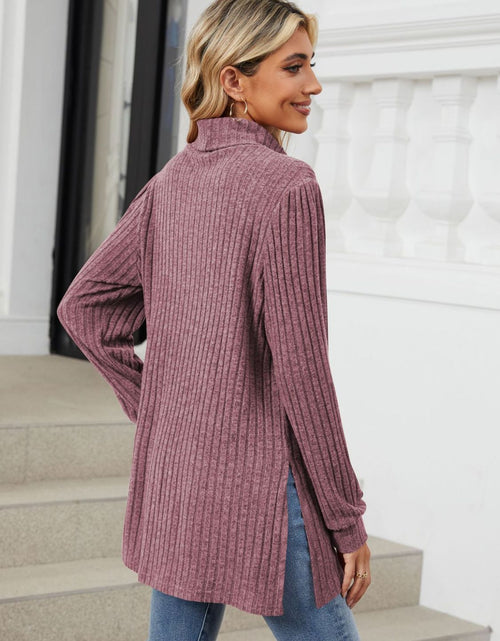 Load image into Gallery viewer, Slit Mock Neck Long Sleeve T-Shirt
