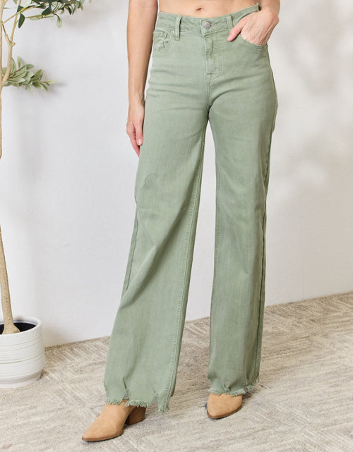 Load image into Gallery viewer, RISEN Full Size Raw Hem Wide-Leg Jeans
