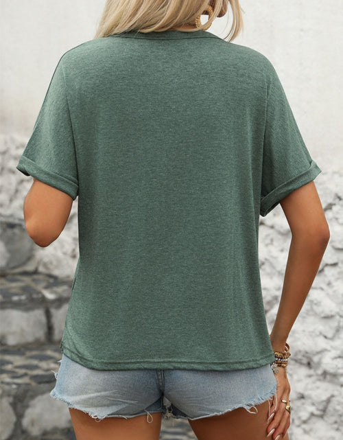 Load image into Gallery viewer, Perfee Half Button Short Sleeve T-Shirt
