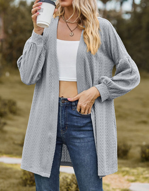 Load image into Gallery viewer, Textured Open Front Dropped Shoulder Cardigan
