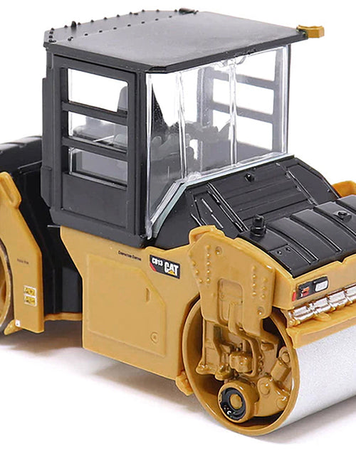 Load image into Gallery viewer, CAT Caterpillar CB-13 Tandem Vibratory Roller with Cab Yellow and Black 1/64 Diecast Model by Diecast Masters
