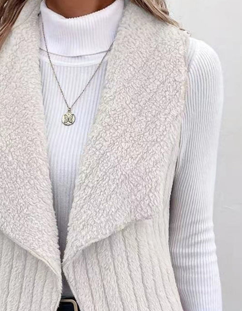 Load image into Gallery viewer, Open Front Fuzzy Vest Coat
