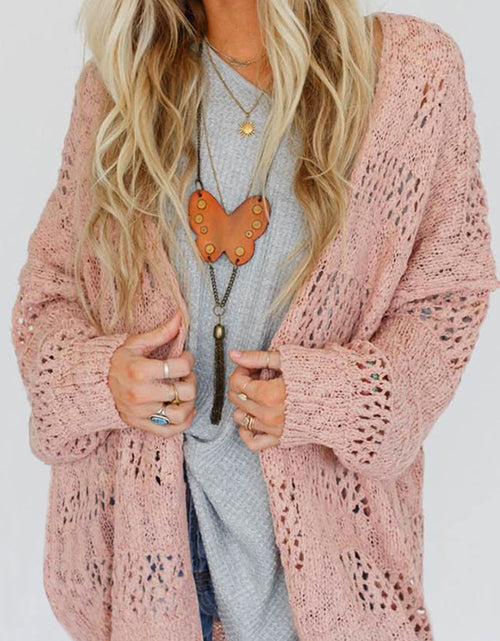 Load image into Gallery viewer, Openwork Open Front Long Sleeve Cardigan
