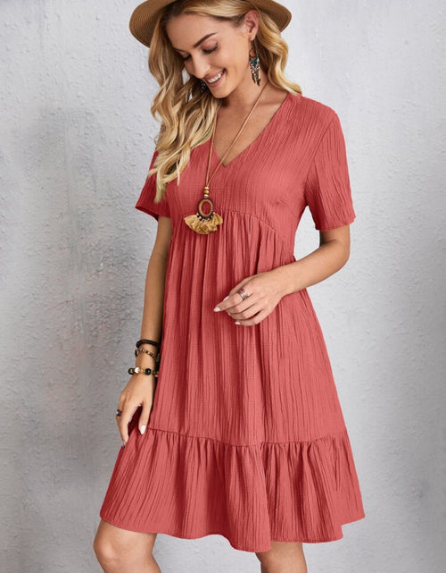 Load image into Gallery viewer, Full Size V-Neck Short Sleeve Dress
