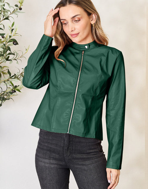 Load image into Gallery viewer, Mock Neck Zip Up Jacket
