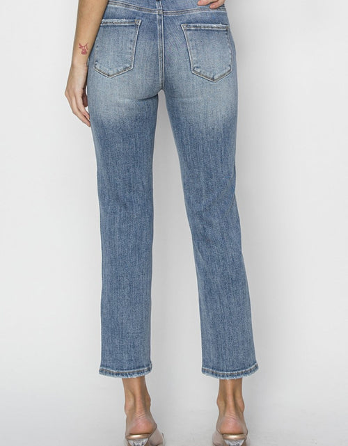 Load image into Gallery viewer, RISEN Full Size High Waist Distressed Cropped Jeans
