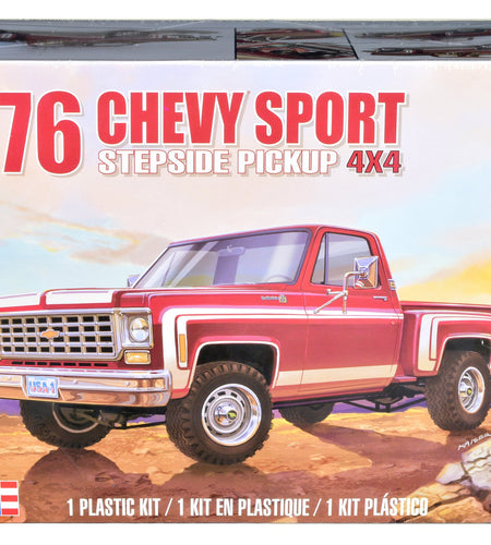 Level 4 Model Kit 1976 Chevrolet Sports Stepside 4x4 Pickup Truck 1/24 Scale Model by Revell