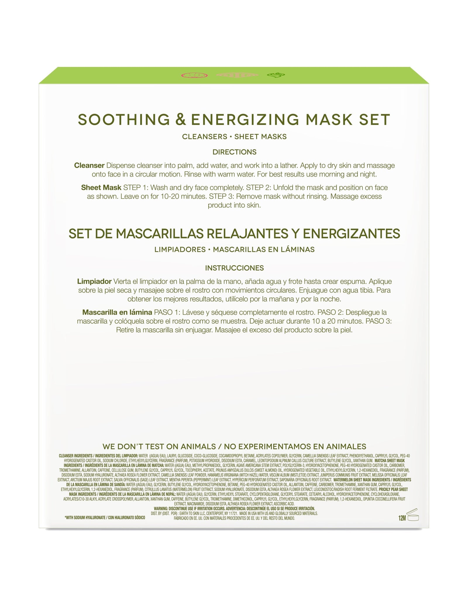 Soothing & Energizing Mask Set by EarthToSkin