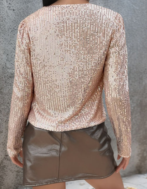 Load image into Gallery viewer, Full Size Sequin Open Front Cropped Jacket
