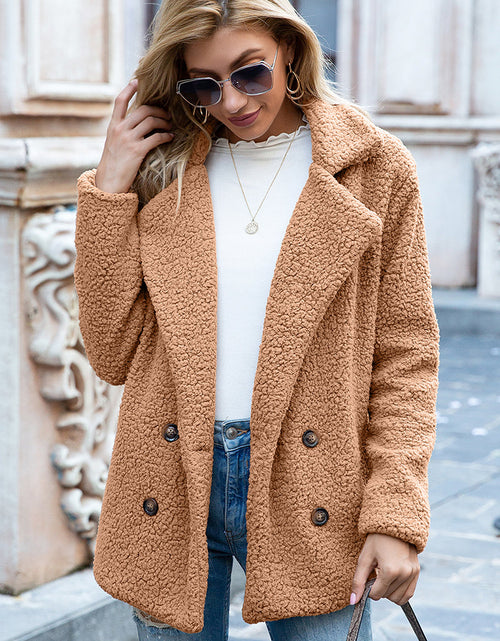 Load image into Gallery viewer, Ivy Lane Full Size Lapel Collar Sherpa Coat
