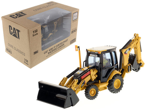 Load image into Gallery viewer, CAT Caterpillar 420E Center Pivot Backhoe Loader with Working Tools with Operator "Core Classics Series" 1/50 Diecast Model by Diecast Masters
