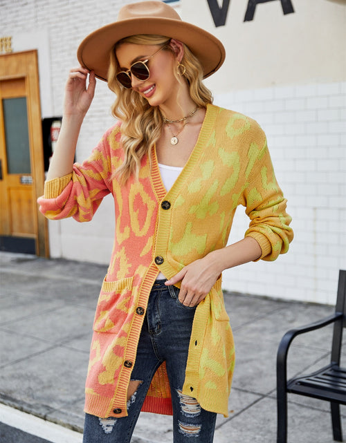Load image into Gallery viewer, Angel Wings Leopard Button Down Longline Cardigan
