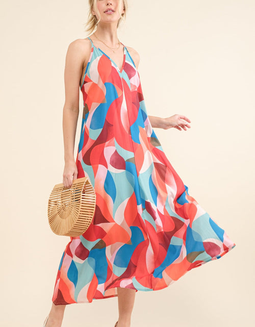 Load image into Gallery viewer, And the Why Printed Crisscross Back Cami Dress
