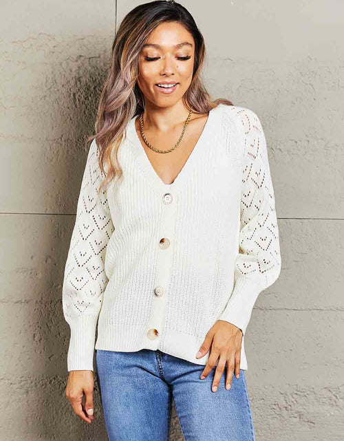 Load image into Gallery viewer, Rib-Knit Plunge Raglan Sleeve Cardigan
