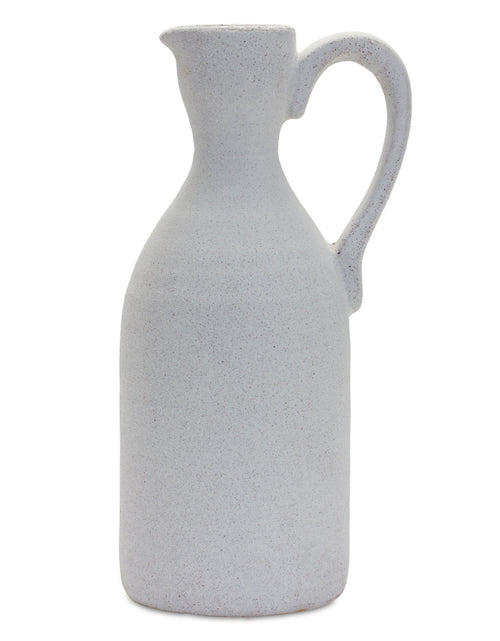 Load image into Gallery viewer, Modern White Clay Pitcher Vase 13.5"H

