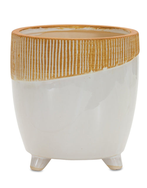 Load image into Gallery viewer, Dual Tone Ceramic Planter 7.75"H
