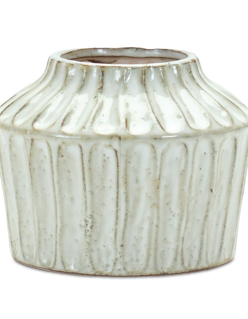 Load image into Gallery viewer, Rustic Carved Clay Vase 5"H
