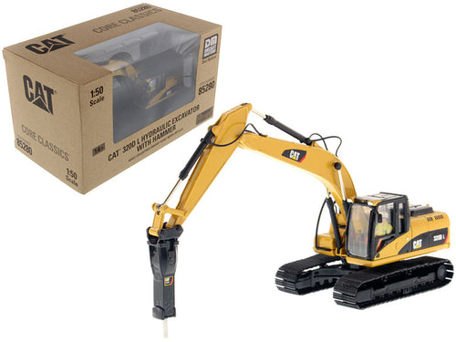 Load image into Gallery viewer, CAT Caterpillar 320D L Hydraulic Excavator with Hammer and Operator "Core Classics Series" 1/50 Diecast Model by Diecast Masters
