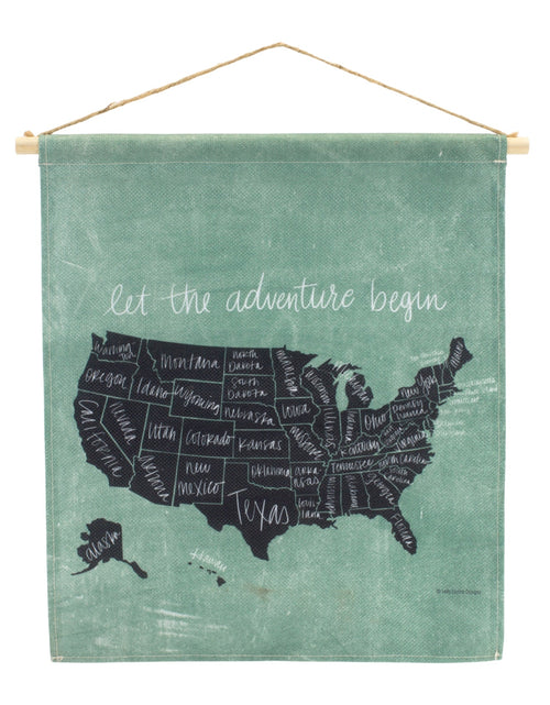 Load image into Gallery viewer, United States Linen Wall Hanging 18.5"H
