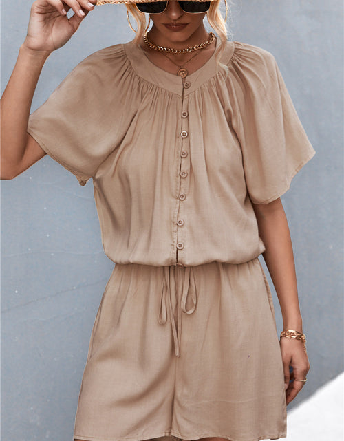 Load image into Gallery viewer, Buttoned Gather Detail Romper
