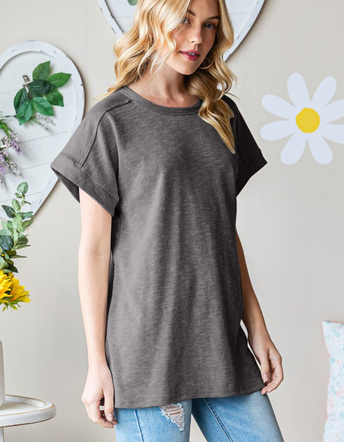 Load image into Gallery viewer, Heimish Full Size Short Sleeve Round Neck T-Shirt
