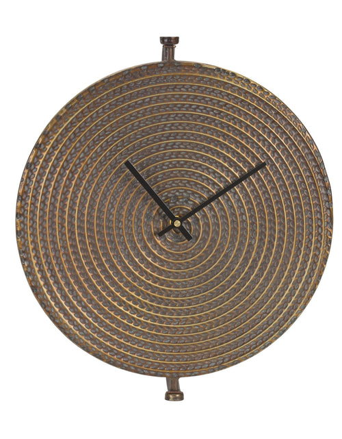 Load image into Gallery viewer, Bronze Metal Wall Clock with Suspended Stand 15"D
