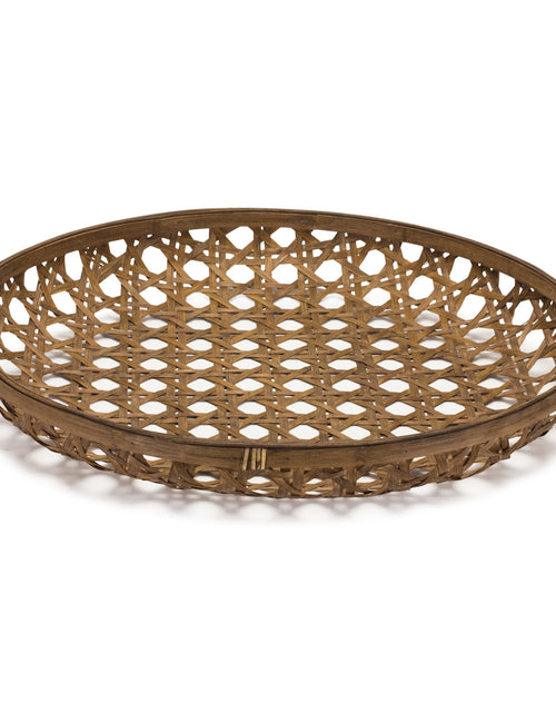 Load image into Gallery viewer, Large Round Bamboo Wooden Tray 26"D
