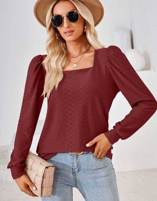 Load image into Gallery viewer, Square Neck Puff Sleeve T-Shirt
